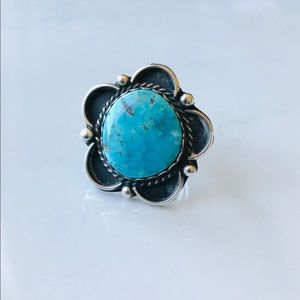 • Turquoise and Sterling Silver Flower •
